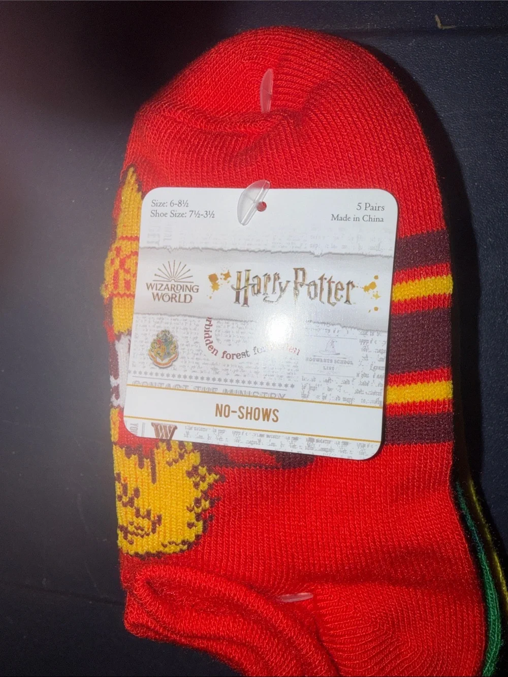 Harry Potter socks size 6-8 1/2 shoes 7 1/2-3 1/2